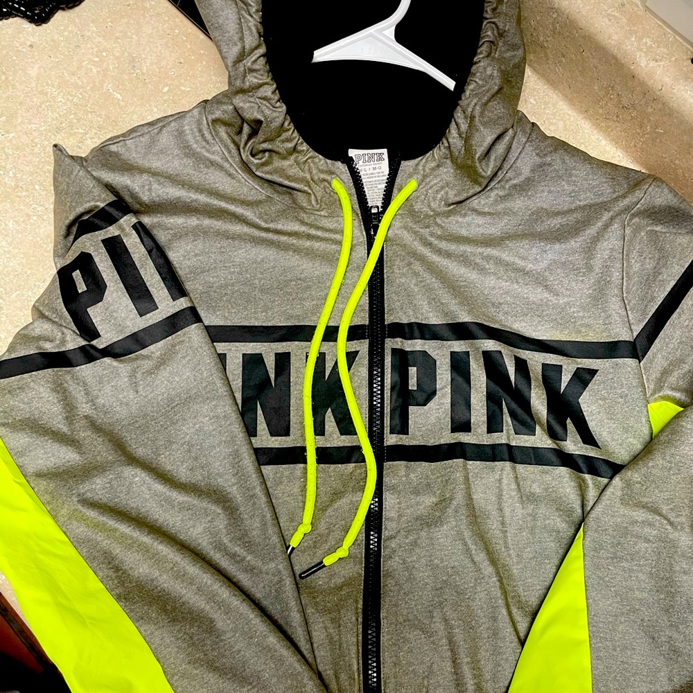 Pink Victoria's Secret Jacket- size L Gray/Green